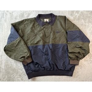 Cutter & Buck Windbreaker Jacket Mens XL Green Navy Sunriver Resort Pullover